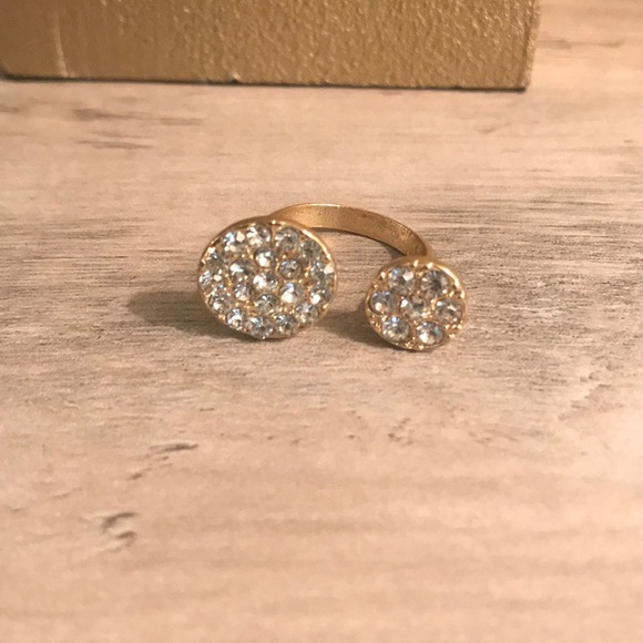 Gold 2 Circle Bedazzled Ring by Forever 21 - Picture 3 of 3